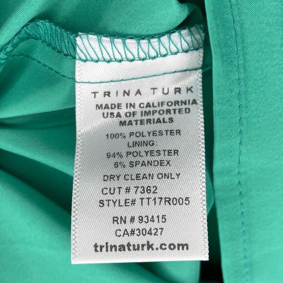 NWT New Trina Turk Merengue Off Shoulder Lace Dress in Aqua Size XS - Picture 8 of 9